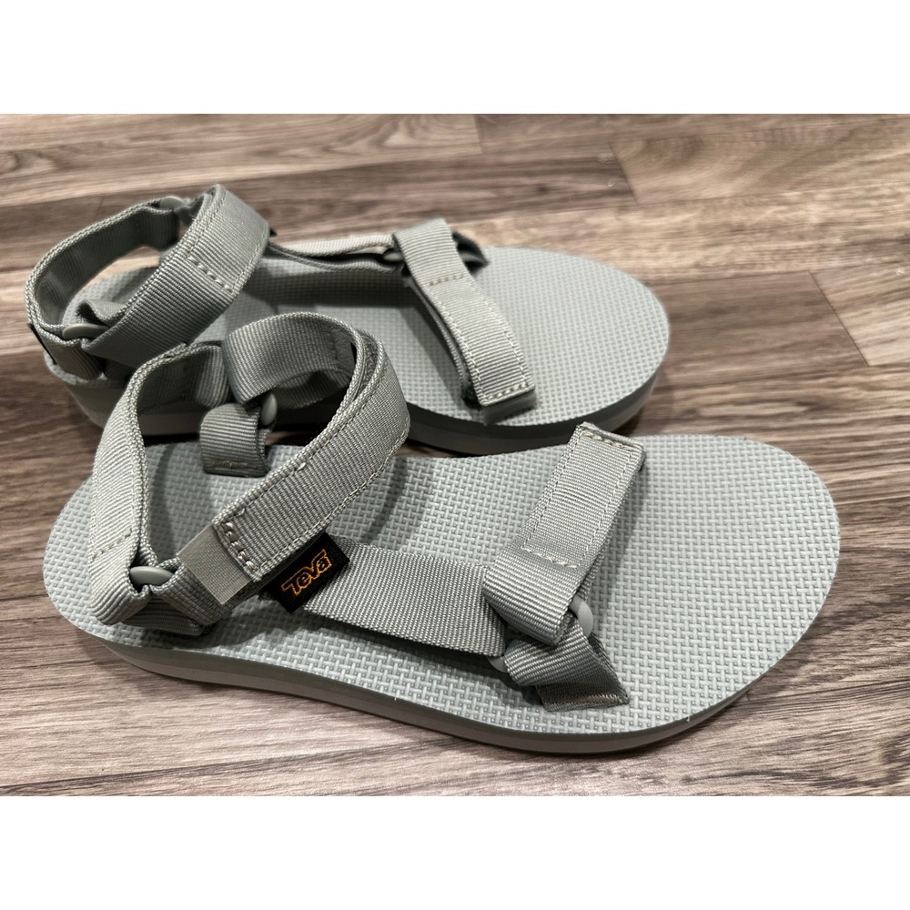 Teva Midform Universal Sandals Light Green Grey Platform Strappy 1090969 Size 7